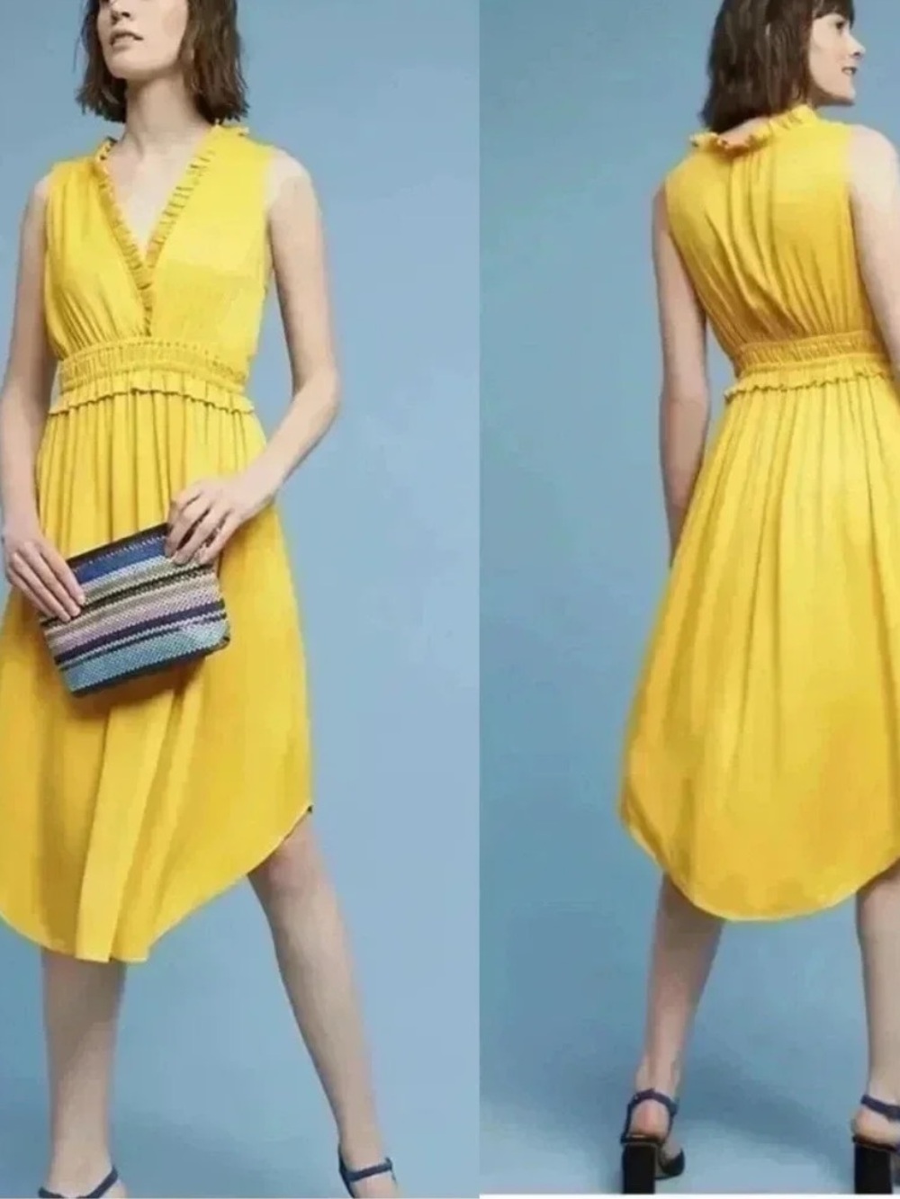 Anthropologie La Habana Dress by Maeve - Summer Mango Yellow | Size Small